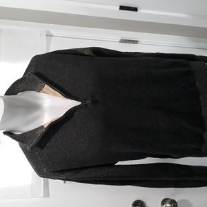 F/X Fusion mens brown cotton blend zip collar sweater. Large